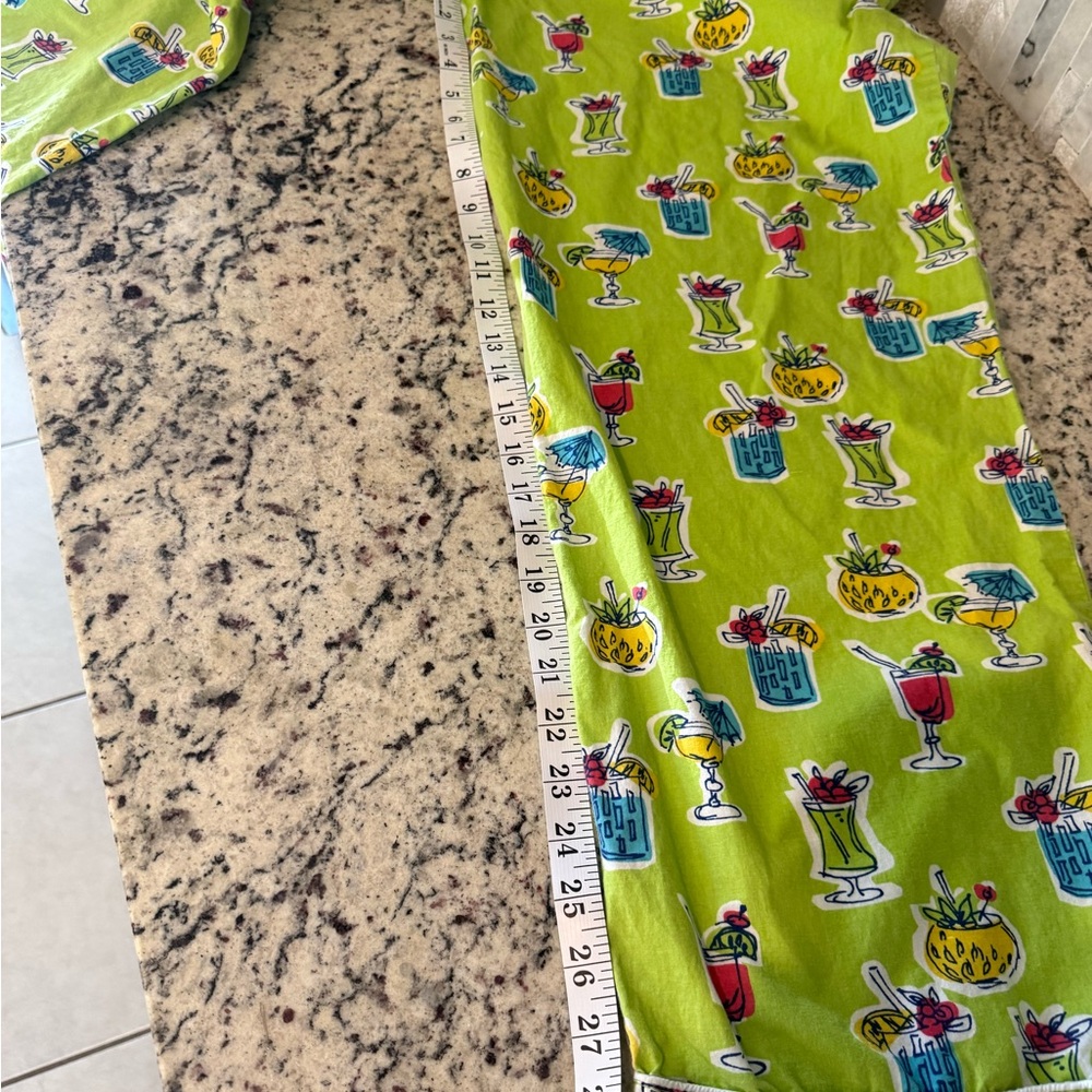 The Company Store 100% Cotton Lime Green Tropical Print Pajamas - Picture 12 of 12